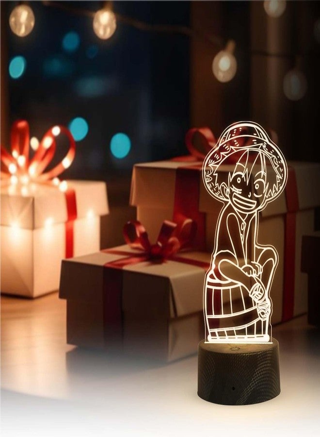 GIFTMEBAZAR 3D Illusion MonkeyDLuffy369 Anime Night Lamp with Warm White Light & USB Powered | Anime Home Decor Light | Gift for Anime Lover, Birthday Gift - Image 3